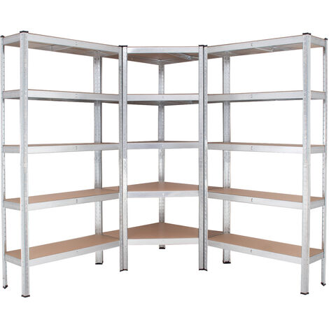 Regalsystem 3-teilig - 1x Eckregal 180x75x75x30x30 cm & 2x Lagerregal 180x90x30 cm 2625 kg