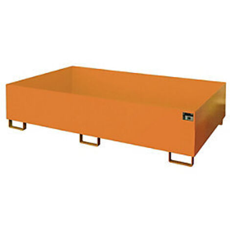 Regalwanne L2150xB1300xH505mm Stahlbl.gelborange o.Gitterrost 1000l BAUER
