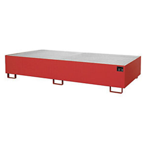 Regalwanne L2650xB1300xH435mm Stahlbl.feuerrot m.Gitterrost 1000l BAUER