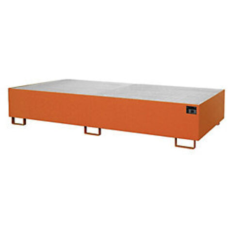 Regalwanne L2650xB1300xH435mm Stahlbl.gelborange m.Gitterrost 1000l BAUER