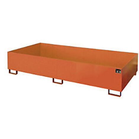Regalwanne L2650xB1300xH435mm Stahlbl.gelborange o.Gitterrost 1000l BAUER