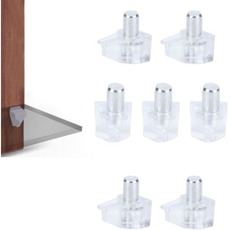 Regalwinkel  50 Stück  Transparent  ABS & Zink  Durchmesser 5 mm  Höhe 16 mm  Montagestärke 10–30 mm