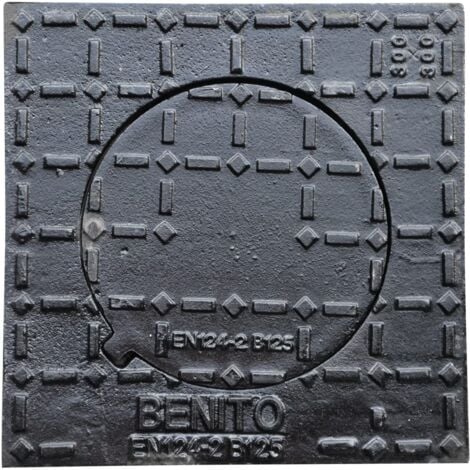 Regard de Trottoir Fonte Ductile Jardibric 300x300 B125 – Ø Ouverture 175mm – Groupe 2 – Norme EN124