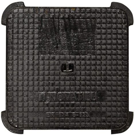 Regard Hydraulique Carré Plaque d'égout Jardibric en fonte ductile (300 x 300 mm) Classé B125 avec cadre Garantit un Évacuation Efficace des Eaux Pluviales Conforme aux Normes UNE EN 124