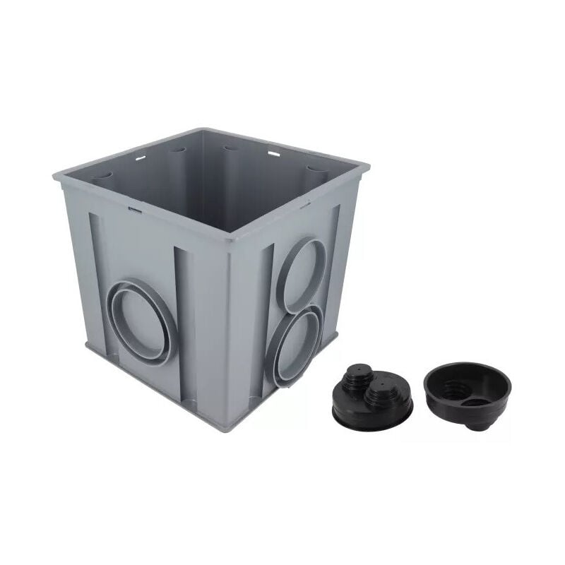 Nicoll - Regard d'interface RITX2B 30x30cm sortie D100mm gris clair en polypropylène