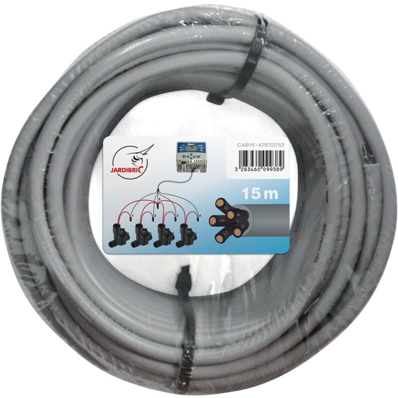Jardibric - Câble électrique 5 fils 0,5mm² – Longueur 15m, raccordement fiable irrigation automatique
