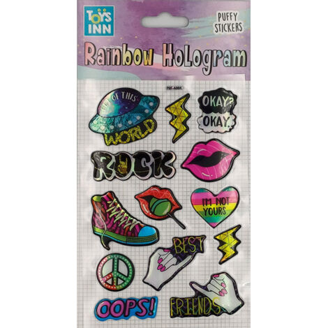 Regenbogen-Hologramm-Rock-Aufkleber