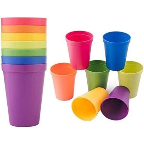 Regenbogen-Kinderbecher, Kunststoff, Neo-Kunststoffgläser 200 ml