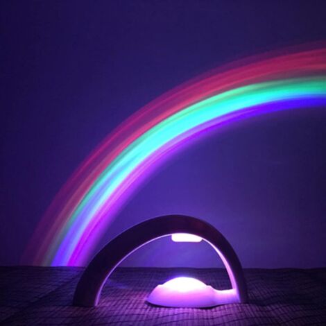Regenbogen-LED, buntes kreatives Nachtlicht, 2 Modi, eiförmige Regenbogen-Projektionslampe, Kinderzimmerdekoration (A)