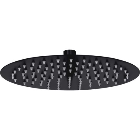 Regenbrause Edelstahl 25 cm Rund Schwarz