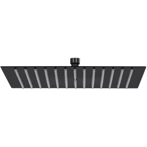Regenbrause Edelstahl 30x30 cm Quadrat Schwarz