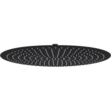 Regenbrause Edelstahl 50 cm Rund Schwarz