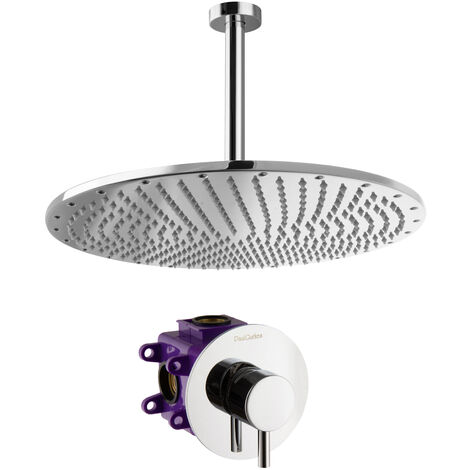Regendusche Einhandmischer Unterputz Duscharmatur Box Rund Chrom