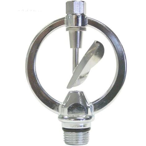 Regenduschkopf aus Zinklegierung, 1/2 Zoll NPT-Gewinde - 360° automatische Schmetterlingsrotation für gleichmäßiges Sprühen, geeignet zur Bewässerung von Gärten, Rasenflächen und Terrassen.