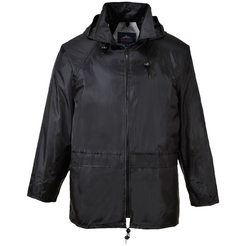 Portwest Klassische Regenjacke Schwarz M