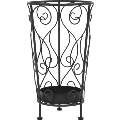 Regenschirmständer Vintage-Stil Metall 26 x 46 cm Schwarz