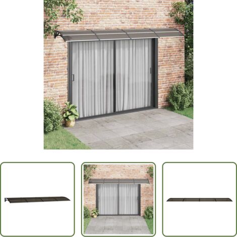 Regenschutz -  Türvordach Schwarz 400 x 100 cm Polycarbonat