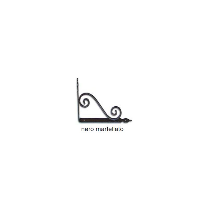 Image of Mensola rustica elegante nera martellata 20X15CM