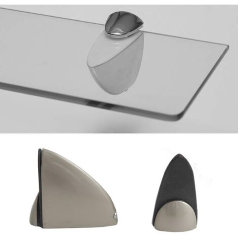 Reggimensola Supporti Per Mensole Vetro 9101 10 Mm Cromo Satinato Cm 3,2 Coppia