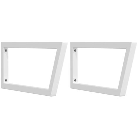 Reggimensole per Lavabo 2 pz Bianche Trapezio in Acciaio vidaXL