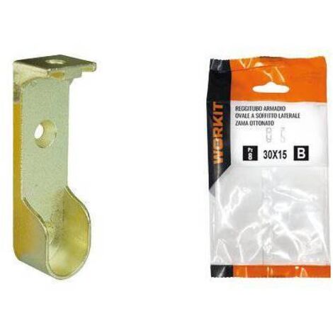 REGGITUBO ARMADIO OVALE A SOFFITTO SELF WORKIT - LATERALE ZAMA OTT TUBO MM 30X15 CF=PZ 2 - 3 Confezioni