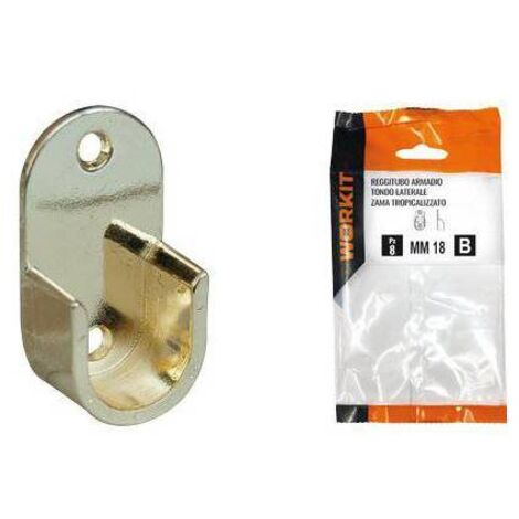 REGGITUBO ARMADIO TONDO LATERALE SELF WORKIT - ZAMA OTTONE LUCIDO TUBO MM 18 CF=PZ 2 - 3 Confezioni