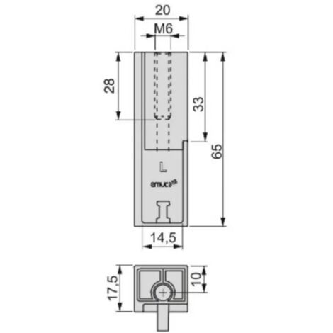 REGGITUBO(DX+SX)PER TUBO RETTANG.MOKA FISS.ALTO