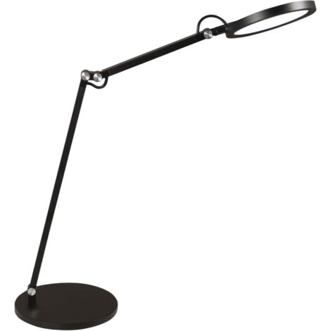 Regina - Lampe de table réglable Fabas Luce noire - LED tactile intégrée 9 W à intensité variable CCT (3000K, 4000K, 5 000 K, 6000K)