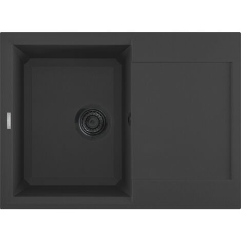 Reginox Einbauspüle Bari 5 Nero Black - Granitspüle mit Tropftasse