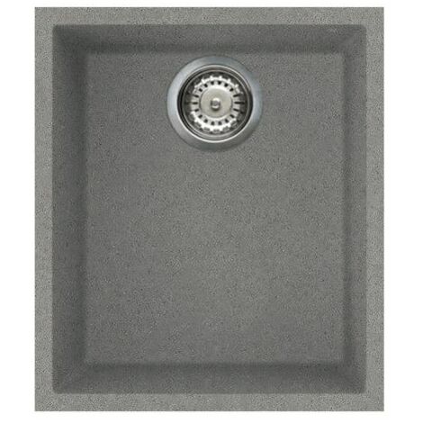 main image of "Reginox Elleci Quadra100 Kitchen Sink Single Bowl Grey Granite Undermount Waste"