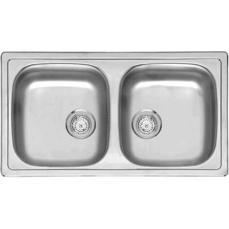 ReginoxEinbauspüle Beta 20 Edelstahl Spülbecken - Doppelbecken für 800mm Unterschrank, 780x430mm - hochwertige Spüle für die Küche