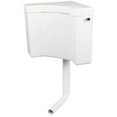 Regiplast 400 - Cassetta angolare bassa, Plastica, Serbatoio semi-basso larghezza 430 x prof.282 x alto.310 mm, Installazione a parete, Triangolare, Bianco