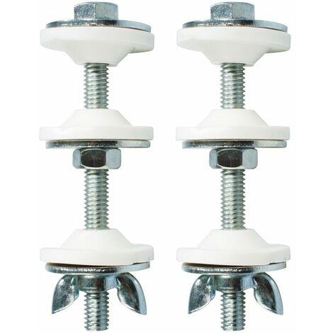 Regiplast – Lot de 2 vis de réservoir Ø 6 x 90 mm – Fixation WC pour réservoirs classiques – Installation sécurisée et durable