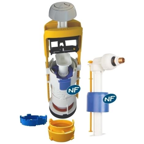 Regiplast – Mécanisme de chasse d'eau universel 63500 – Double débit 3/6L – Robinet flotteur silencieux NF – Installation rapide sans démontage