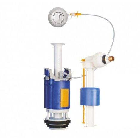Regiplast – Mécanisme de chasse d'eau universel à poussoir double débit – Robinet flotteur compact NF – Montage rapide sans outil – Longueur ajustable 300-480mm