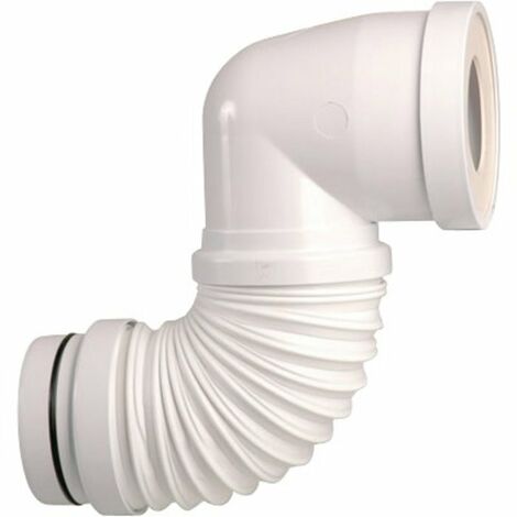 Regiplast – Pipe WC coudée extensible 190-390 mm – Raccord femelle-mâle en PVC-PP – Joints EPDM pour étanchéité optimale – Récupération latérale 0-140 mm