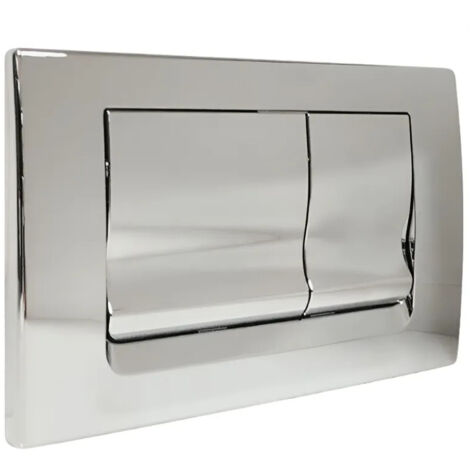 Regiplast – Plaque de commande WC double touche RIA – Réservoir encastré CESAME – Finition chromée – Déclenchement double débit 3/6L