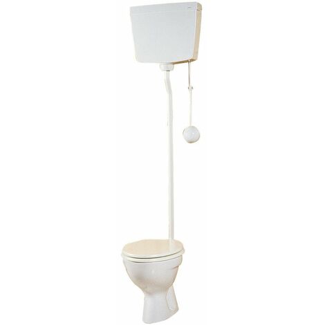 Regiplast – Réservoir de chasse d'eau haut 9L – Mécanisme à simple débit – Isolation contre condensation – Accessoires de fixation inclus