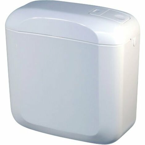 Regiplast – Réservoir de chasse d'eau bas double touche 150 – Volume de 3/6L – Robinet flotteur silencieux – Raccordement latéral