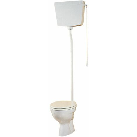 Regiplast – Réservoir de chasse d'eau haut à chaînette – Débit réglable 6-9L – Dimensions 445x140x370mm – Isolation anti-condensation – 300