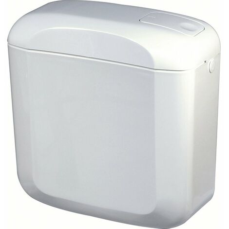 Regiplast – Réservoir de chasse d'eau luxe attenant – Plastique – Hauteur 410 mm – Largeur 400 mm – Volume 9 L – Débit simple – 100