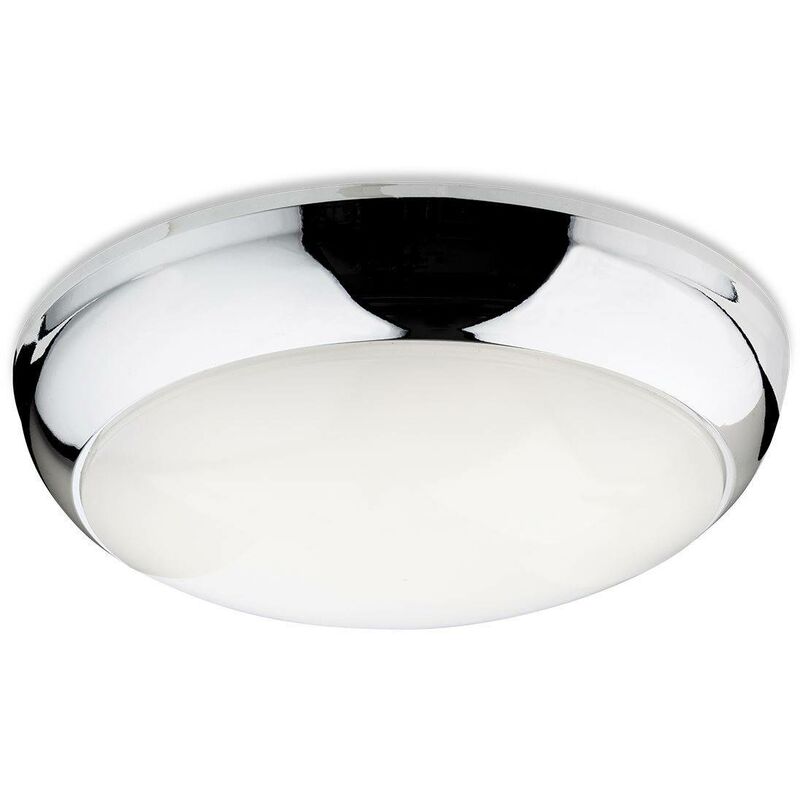 Regis - LED 1 Light Flush Light Chrome Polycarbonate, Opal Diffuser - Firstlight