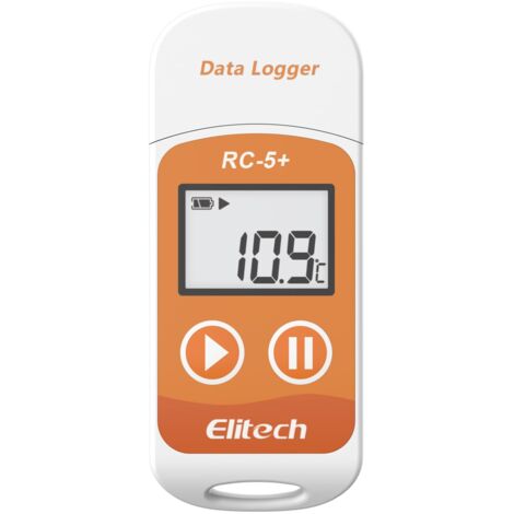 Registrador de temperatura USB RC-5 + Mini registrador de datos 32000 Informe de termómetro digital PDF CSV Alarma automática
