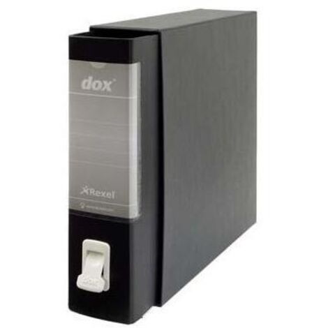Registratore Rexel Dox CF6 in formato commerciale 230x297x80 mm, colore nero � confezione da 6 pezzi