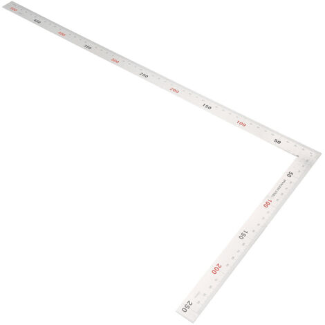 Regla de ángulo recto de acero inoxidable de 500 x 250 mm, herramienta de medición cuadrada de 90 grados (02)