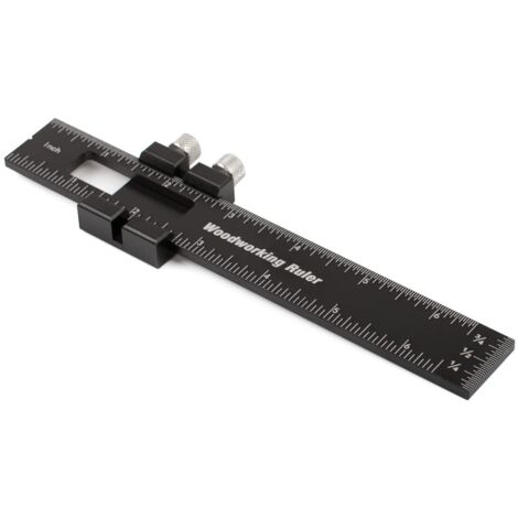 Regla de bolsillo de precisión para carpintería: regla de metal de 15 cm con tope deslizante, medición métrica en pulgadas, reglas de trazado para carpintería, herramientas de medición, regla deslizan