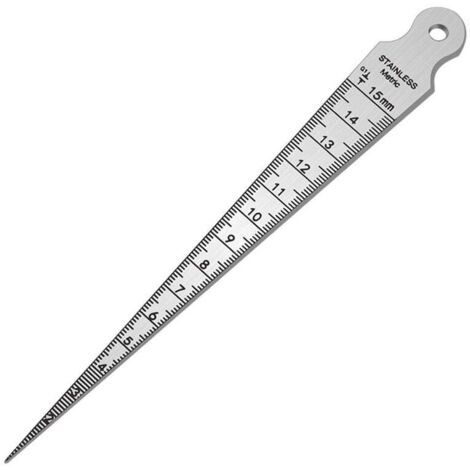 Regla de inspección de soldadura KZQ de 1-15 mm, calibre cónico de acero inoxidable, herramienta de medición imperial