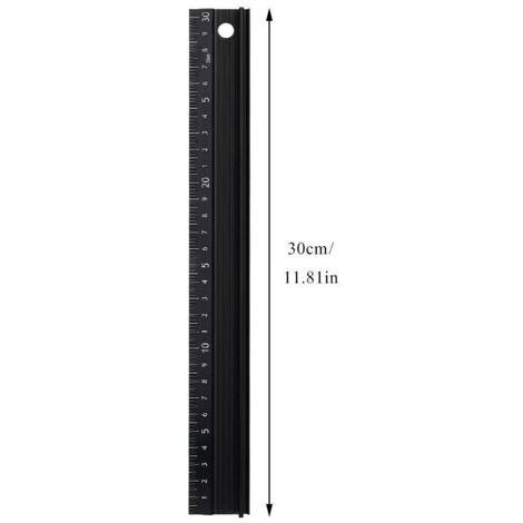 Regla de metal de 30 cm, juego de dibujo técnico, herramienta de geometría, herramienta de bricolaje, regla de arquitecto para estudiantes, carpinteros y artistas