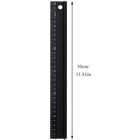 Regla de metal de 30 cm, kit de dibujo técnico, herramienta de geometría, herramienta de bricolaje, regla de arquitecto para estudiantes, carpinteros y artistas.