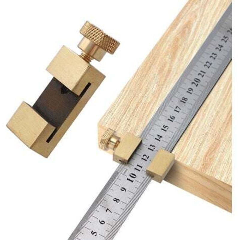 Regla de posicionamiento de acero inoxidable, herramienta de regla de acero de latón, bloque de regla, tope de regla, regla de marcado de 30 cm,